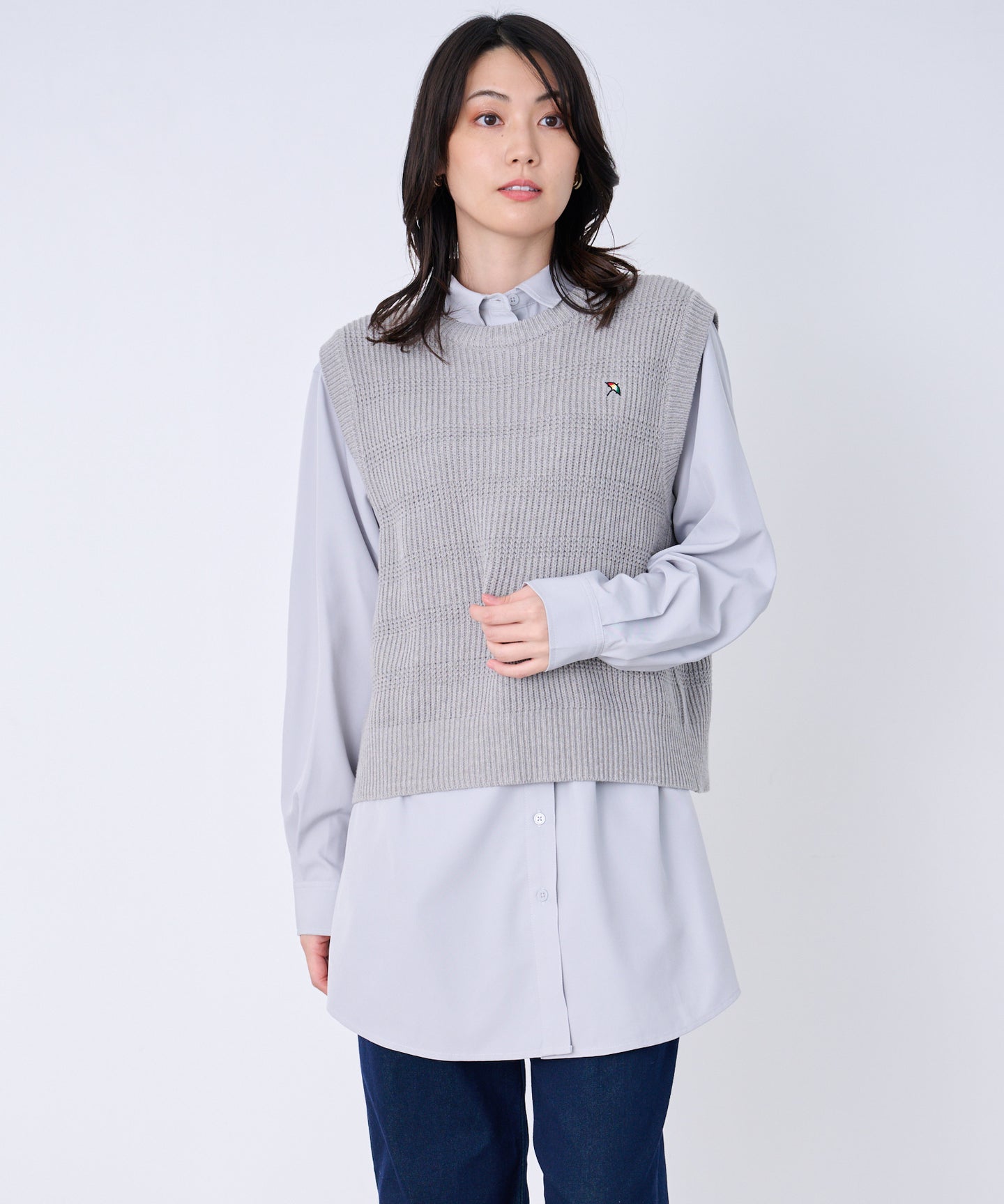 Arnold Palmer ニットベスト + シャツチュニック レイヤードセット